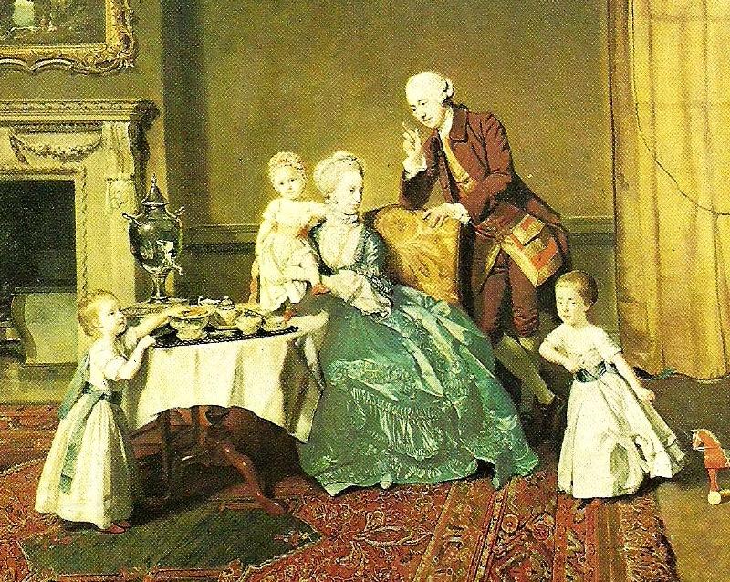 Johann Zoffany lord willoughby and his family. c. China oil painting art
